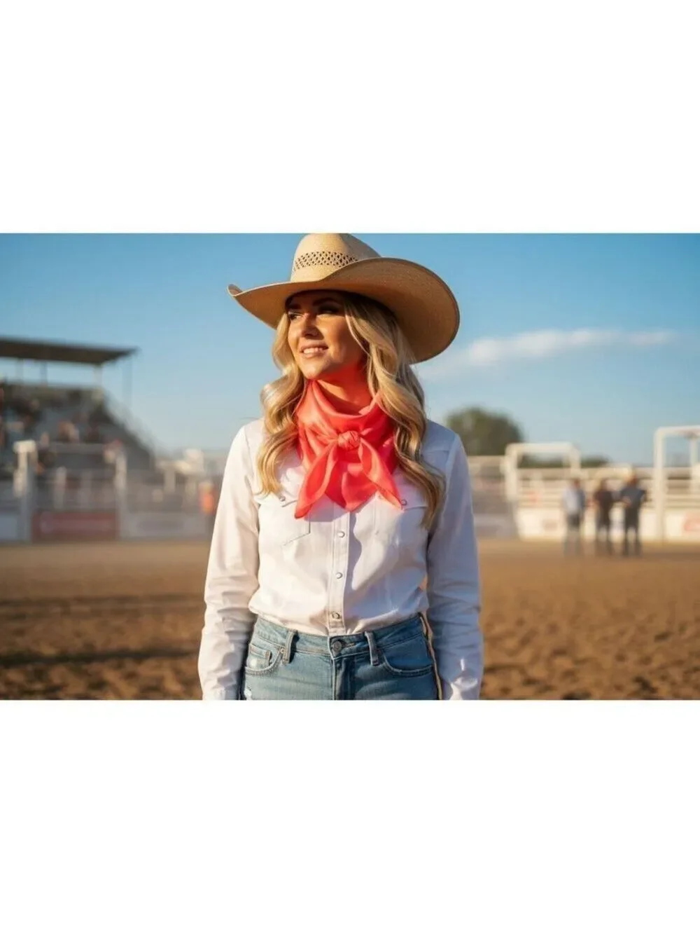 Coral Wild Rag Scarf 35x35 Satin Western Cowgirl Bandana